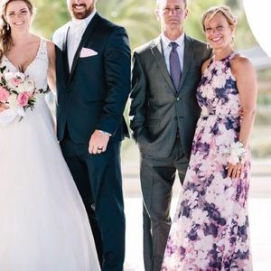 SLNY Floral Formal Maxi Dress